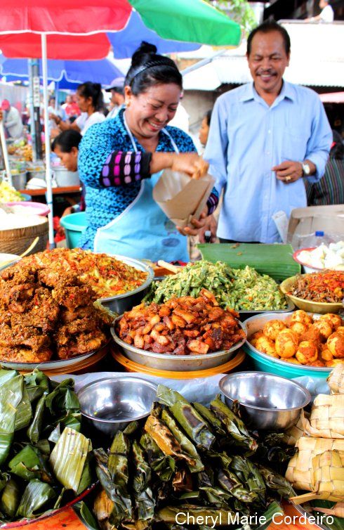 Denpasar Market, nasi campur, mixed rice.