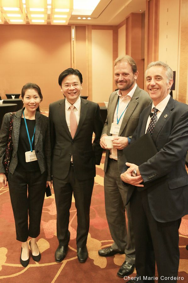 Cheryl Marie Cordeiro, Lawrence Wong, Minister for National Development, Singapore, Mark Worthington, Managing Director, Bell Pottinger Singapore, Malcolm Preston, Global Sustainability Leader, PwC, Responsible Business Forum (RBF) 2016, Marina Bay Sands, Singapore.